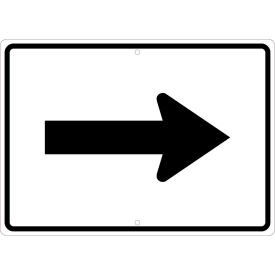 National Marker Company TM503J NMC TM503J Traffic Sign, Auxiliary Arrow Right, 15" X 21", White image.