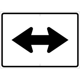 National Marker Company TM507J NMC TM507J Traffic Sign, Auxiliary Double Arrow, 15" X 21", White image.