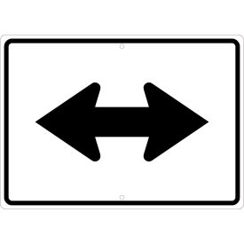National Marker Company TM507K NMC TM507K Traffic Sign, Auxiliary Double Arrow Sign, 15" X 21", White image.