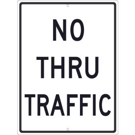 National Marker Company TM515J NMC TM515J Traffic Sign, No Thru Traffic Sign, 24" x 18", White image.