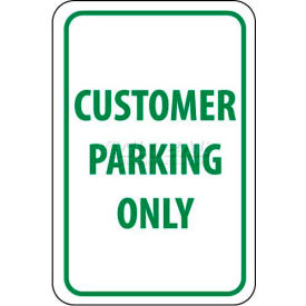 NMC TM51G Traffic Sign Customer Parking Only 18"" X 12"" White/Green