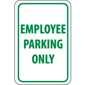 NMC TM52G Traffic Sign Employee Parking Only 18"" X 12"" White/Green