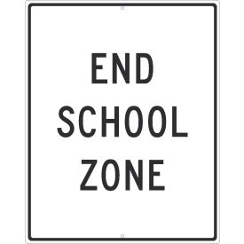 National Marker Company TM600K NMC TM600K Traffic Sign, End School Zone, 30" X 24", White image.