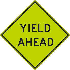 National Marker Company TM610DG NMC TM610DG Traffic Sign, Yield Ahead Sign, 30" X 30", Yellow image.