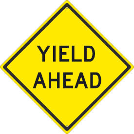 National Marker Company TM610K NMC TM610K Traffic Sign, Yield Ahead Sign, 24" x 24", Yellow image.