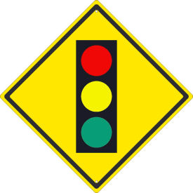 National Marker Company TM612K NMC TM612K Traffic Sign, IntersectionTraffic Light (Graphic), 24" x 24", Yellow image.