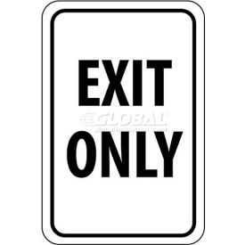 National Marker Company TM76G NMC TM76G Traffic Sign, Exit Only, 18" X 12", White/Black image.