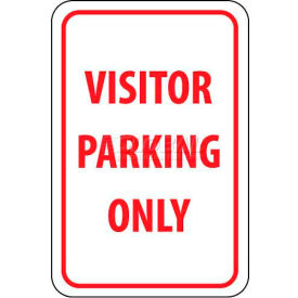 NMC TM7G Traffic Sign Visitor Parking Only 18"" X 12"" White/Red