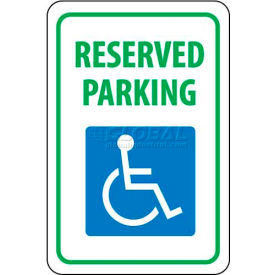 NMC TM87G Traffic Sign Reserved Parking 18"" X 12"" White/Blue/Green