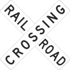 National Marker Company TM9326K NMC TM9326K Traffic Sign, Railroad Crossing Sign, 48" X 48", White image.