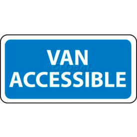 NMC TMA1H Traffic Sign Van Accessible 6"" X 12"" White/Blue