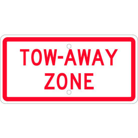 National Marker Company TMA55H NMC TMA55H Traffic Sign, Tow-Away Zone, 6" X 12", White image.