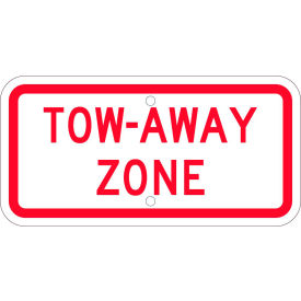 National Marker Company TMA55J NMC TMA55J Traffic Sign, Tow-Away Zone, 6" X 12", White image.