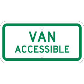 National Marker Company TMAS11J NMC TMAS11J Traffic Sign, Van Accessible, 6" X 12", White image.