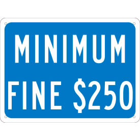 National Marker Company TMAS12G NMC TMAS12G Traffic Sign, Parking Fine Minimum California, 9" X 12", Blue image.