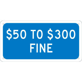 National Marker Company TMAS20G NMC TMAS20G Traffic Sign, 50 To 300 Fine, 6" X 12", Blue image.