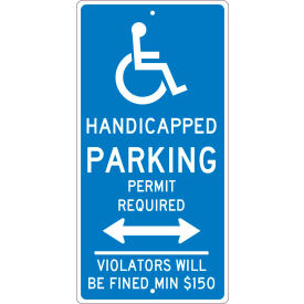 National Marker Company TMS309H NMC TMS309H Traffic Sign, Reserved Parking Connecticut, 24" X 12", Blue image.