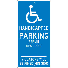 National Marker Company TMS310H NMC TMS310H Traffic Sign, Reserved Parking Connecticut, 24" X 12", Blue image.