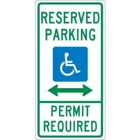 National Marker Company TMS311G NMC TMS311G Traffic Sign, Reserved Parking Delaware, 24" X 12", White image.