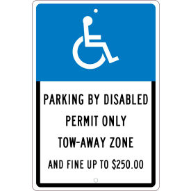 National Marker Company TMS313H NMC TMS313H Traffic Sign, Reserved Parking Florida, 18" X 12", White image.
