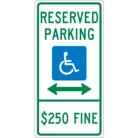 National Marker Company TMS316G NMC TMS316G Traffic Sign, Reserved Parking Illinois, 24" X 12", White image.