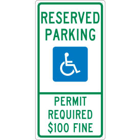 National Marker Company TMS317G NMC TMS317G Traffic Sign, Reserved Parking Montana, 24" X 12", White image.