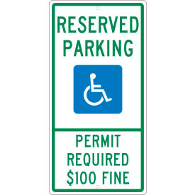 National Marker Company TMS317H NMC TMS317H Traffic Sign, Reserved Parking Montana, 24" X 12", White image.