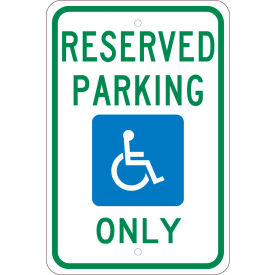 National Marker Company TMS318J NMC TMS318J Traffic Sign, Reserved Parking Michigan, 18" X 12", White image.
