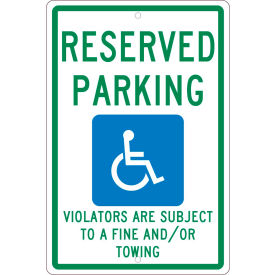 National Marker Company TMS325H NMC TMS325H Traffic Sign, Reserved Parking New Mexico, 18" X 12", White image.