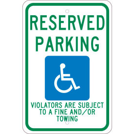 National Marker Company TMS325J NMC TMS325J Traffic Sign, Reserved Parking New Mexico, 18" X 12", White image.