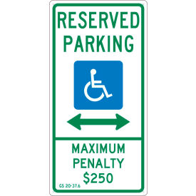 National Marker Company TMS328G NMC TMS328G Traffic Sign, Reserved Parking North Carolina, 24" X 12", White image.
