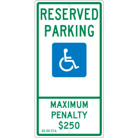 National Marker Company TMS329H NMC TMS329H Traffic Sign, Reserved Parking North Carolina, 24" X 12", White image.