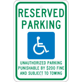 National Marker Company TMS335J NMC TMS335J Traffic Sign, Reserved Parking Tennessee, 18" X 12", White image.