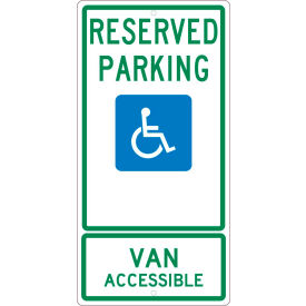 National Marker Company TMS336H NMC TMS336H Traffic Sign, Reserved Parking Texas Sign, 24" X 12", White image.