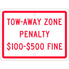 National Marker Company TMS339H NMC TMS339H Traffic Sign, Virginia Tow Away Zone Penalty, 9" X 12", White image.