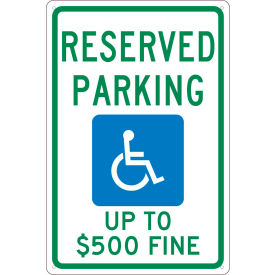 National Marker Company TMS340G NMC TMS340G Traffic Sign, Reserved Parking West Virginia, 18" X 12", White image.