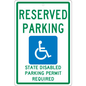 National Marker Company TMS341H NMC TMS341H Traffic Sign, Reserved Parking Washington, 18" X 12", White image.