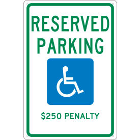 National Marker Company TMS342G NMC TMS342G Traffic Sign, Reserved Parking Penalty Washington, 18" X 12", White image.
