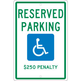 National Marker Company TMS342H NMC TMS342H Traffic Sign, Reserved Parking Penalty Washington, 18" X 12", White image.