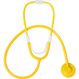 Dukal 1115 Tech-Med Stethoscope, Single Head, 22", Yellow, 10 Box/Case image.