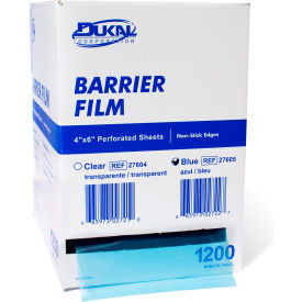 Dukal 27605 Dukal Barrier Film, Blue, 4" x 6" Sheet, 1200 sheets/Roll, 12 Rolls/Case image.