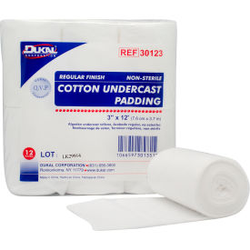Dukal 30123 Dukal Cotton Undercast Padding, Regular Finish, 3" x 4 Yards, 12 Roll/Bag, 6 Bag/Case image.