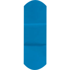 Dukal 99916 American White Cross Blue Metal Detectable Plastic Bandages, 1" x 3", 100/Box, 12Box/Case image.