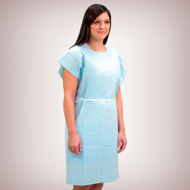 GRAHAM MEDICAL PRODUCTS 222 Graham Medical® Exam Gown, 30" x 42", Blue, 50/Case image.