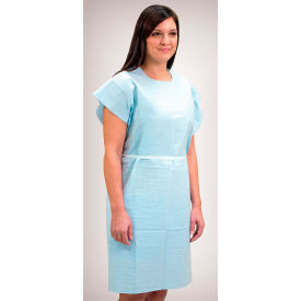 GRAHAM MEDICAL PRODUCTS 229 Graham Medical® Exam Gown, 30" x 42", TPT, Blue, 50/Case image.