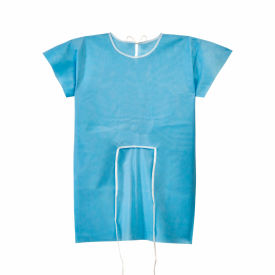 GRAHAM MEDICAL PRODUCTS 65333 Graham Medical® Non Woven SMS Gown, 20" x 32", Small, Blue, 50/Case image.