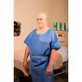 GRAHAM MEDICAL PRODUCTS 65336 Graham Medical® Exam Gown, 42" x 50", X Large, Blue, 50/Case image.
