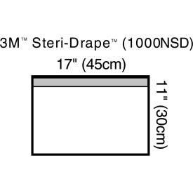 3M 1000NSD 3M™ Steri-Drape Towel Drape, Small, 11" x 17", Non-Sterile, Clear Plastic, 100/cs image.