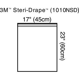 3M 1010NSD 3M™ Steri-Drape Large, 17" x 23", Non-Sterile, Clear Plastic, Adhesive Strip, 100/cs image.