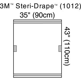 3M 1012 3M™ Steri-Drape Fluoroscope Drape 1012, 35" x 43", 10 Each/Carton, 4 Carton/Case image.